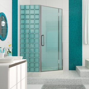 Glass Block Shower Classic Mint