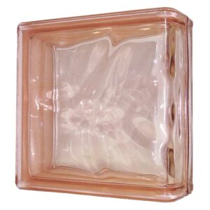 Quality Glass Block 1919/8 Pink Linear End Block Basic Series