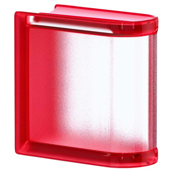 Quality Glass Block 6x6x3 Cherry Linear End Block Arctic Glass Block