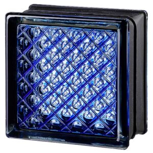 Quality Glass Block 6x6x3 Daredevil Blue DM Glass Block