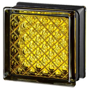 Quality Glass Block 6x6x3 Daredevil Yellow DM Glass Block