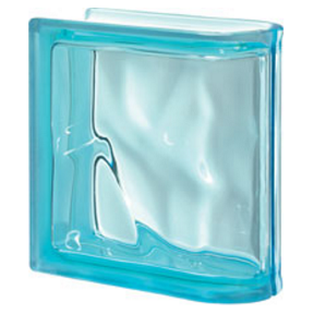 Quality Glass Block Linear End Block Aqua Wave Pegasus