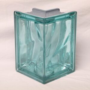 Quality Glass Block Sharp Corner 90 Turquoise Metalized Wave Pegasus