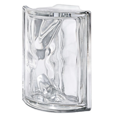 Quality Glass Block Rounded Corner Neutro Wave Metalized Pegasus