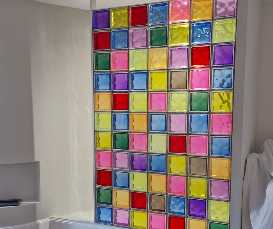 colored glass block